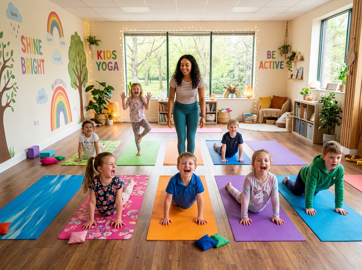 Kids yoga class at Kumara Center